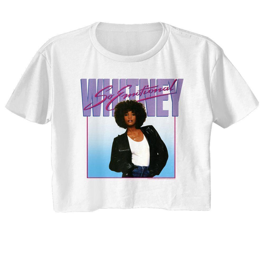Whitney Houston So Emotional White Womens Festival Cali Crop T Shirt